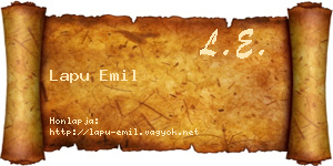 Lapu Emil névjegykártya